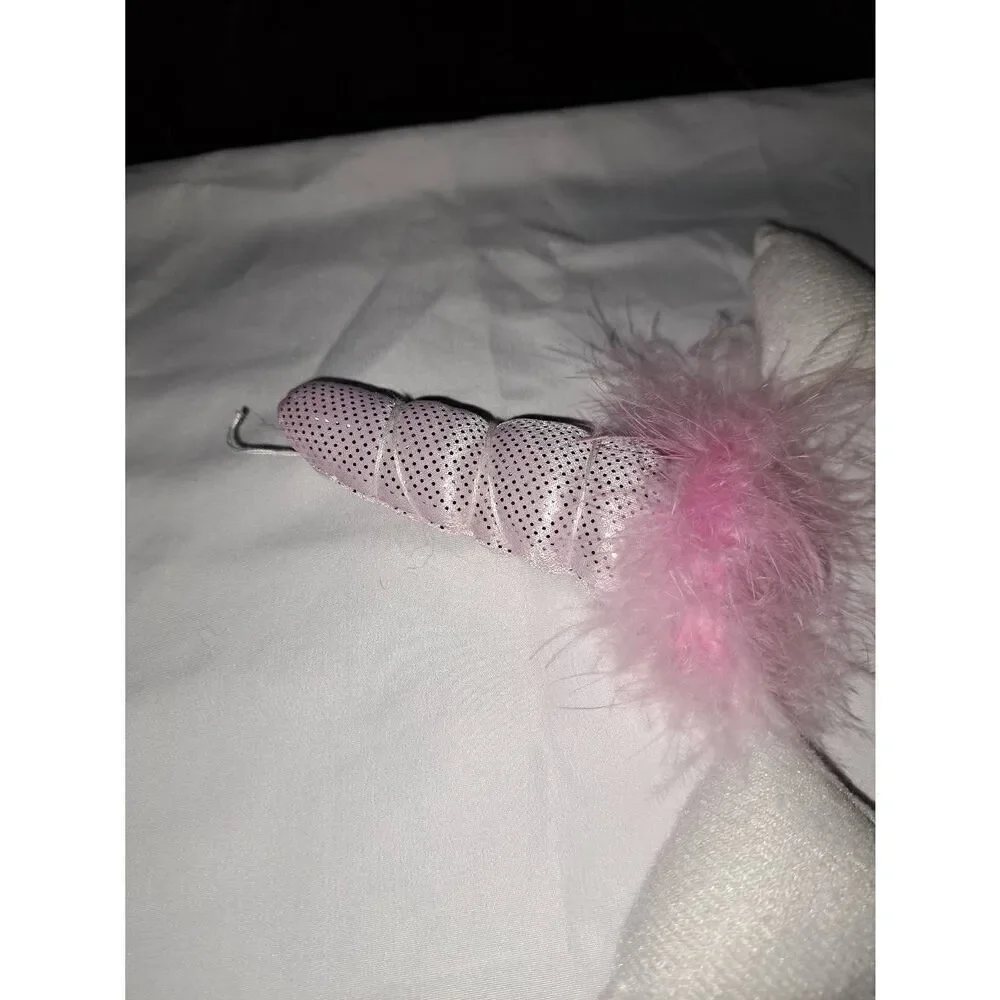 Unicorn Headband Pink White Silver and Feather Costume Dress Up Cosplay Casual